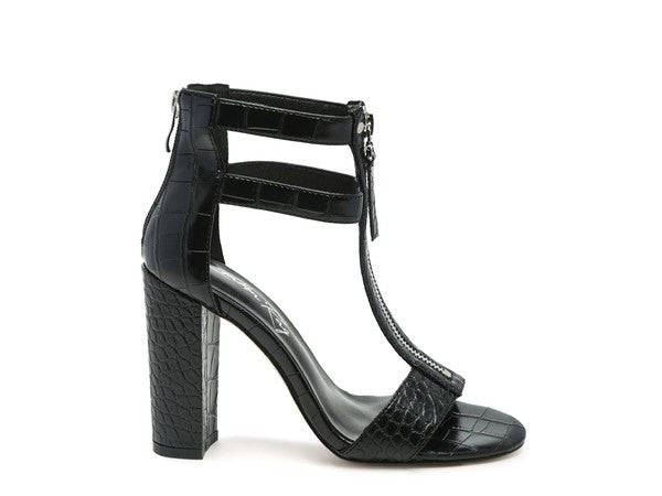 FELICITY Zip Up Croc Textured Sandals Coco’s Tee Boutique